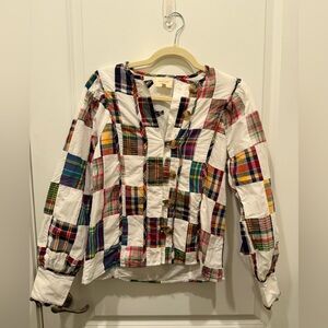 Sezane Multicolor Patchwork Blouse XS